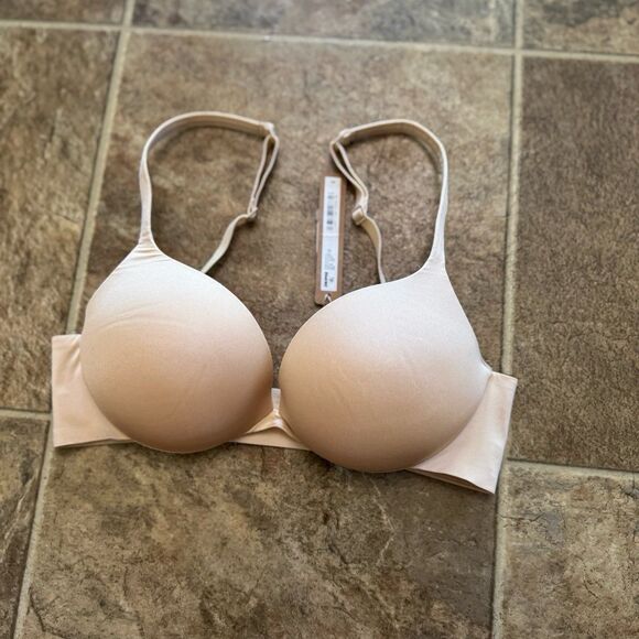 Skims Ultimate Pushup Plunge Bra Sand Size 32C - Picture 5 of 9